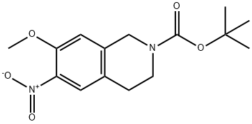 tert-butyl-7-methoxy-6-nitro-3,4-dihydroisoquinoline-2(1H)-carboxylate Struktur