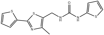 Urea, N-[[4-methyl-2-(2-thienyl)-5-thiazolyl]methyl]-N'-2-thienyl- Struktur