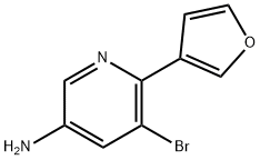 3-Amino-5-bromo-6-(3-furyl)pyridine Struktur