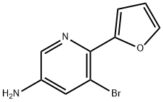 3-Amino-5-bromo-6-(2-furyl)pyridine Struktur