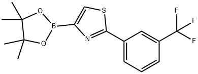 4-(4,4,5,5-tetramethyl-1,3,2-dioxaborolan-2-yl)-2-(3-(trifluoromethyl)phenyl)thiazole Struktur