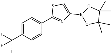 4-(4,4,5,5-tetramethyl-1,3,2-dioxaborolan-2-yl)-2-(4-(trifluoromethyl)phenyl)thiazole Struktur