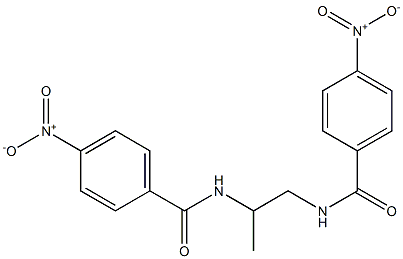 4-nitro-N-[2-[(4-nitrobenzoyl)amino]propyl]benzamide Struktur