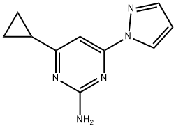 2-amino-4-(1H-pyrozol-1-yl)-6-cyclopropylpyrimidine Struktur