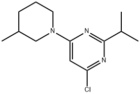 4-chloro-2-(iso-propyl)-6-(3-methylpiperidin-1-yl)pyrimidine Struktur