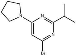 4-Bromo-2-(iso-propyl)-6-(pyrrolidin-1-yl)pyrimidine Struktur