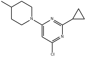 4-Chloro-2-cyclopropyl-6-(4-methylpiperidin-1-yl)pyrimidine Struktur