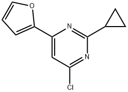 4-Chloro-2-cyclopropyl-6-(2-furyl)pyrimidine Struktur