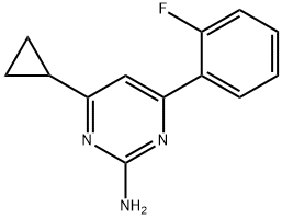 2-amino-4-(2-fluorophenyl)-6-cyclopropylpyrimidine Struktur