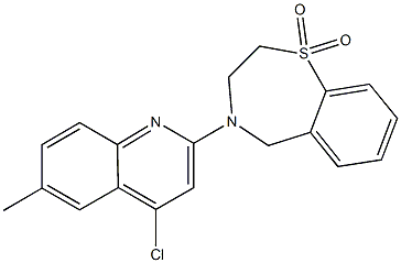 4-(4-chloro-6-methylquinolin-2-yl)-2,3,4,5-tetrahydrobenzo[f][1,4]thiazepine 1,1-dioxide Struktur