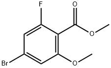 4-ブロモ-2-フルオロ-6-メトキシ安息香酸メチル 化學(xué)構(gòu)造式