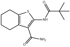 2-[(2,2-dimethylpropanoyl)amino]-4,5,6,7-tetrahydro-1-benzothiophene-3-carboxamide Struktur