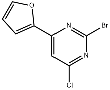 2-Bromo-4-chloro-6-(2-furyl)pyrimidine Struktur