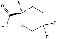 (R)-5,5-difluoro-2-methyltetrahydro-2H-pyran-2-carboxylic acid Struktur