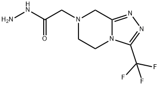 2-(3-(Trifluoromethyl)-5,6-dihydro-[1,2,4]triazolo[4,3-a]pyrazin-7(8H)-yl)acetohydrazide hydrochloride Struktur