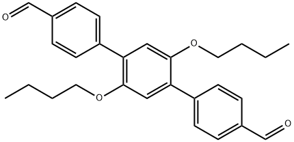 [2',5'-Dibutoxy-[1,1':4',1''-terphenyl]-4,4''-dicarbaldehyde] Struktur