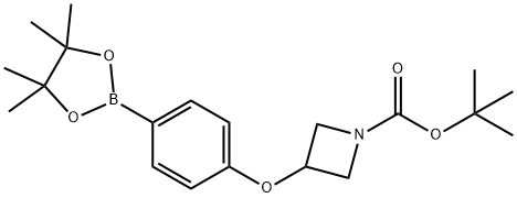 tert-Butyl 3-[4-(tetramethyl-1,3,2-dioxaborolan-2-yl)phenoxy]azetidine-1-carboxylate Struktur