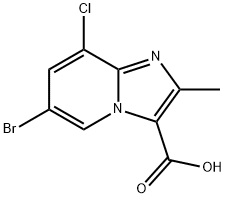 6-bromo-8-chloro-2-methylimidazo[1,2-a]pyridine-3-carboxylic acid Struktur