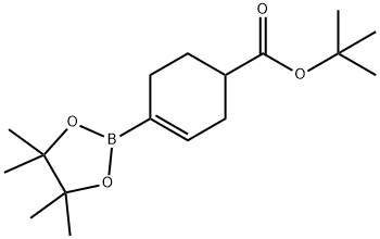 tert-Butyl4-(4,4,5,5-tetramethyl-1,3,2-dioxaborolan-2-yl)cyclohex-3-enecarboxylate Struktur