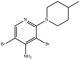 4-Amino-3,5-dibromo-2-(4-methylpiperidin-1-yl)pyridine Struktur