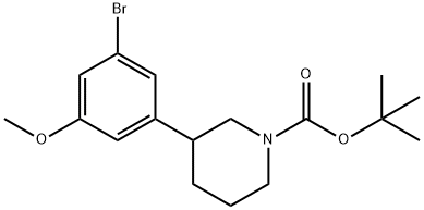 3-(N-Boc-Piperidin-3-yl)-5-methoxy-1-bromobenzene Struktur