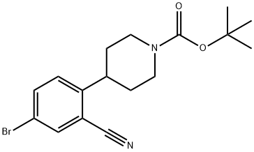 4-(N-Boc-Piperidin-4-yl)-3-cyano-1-bromobenzene Struktur