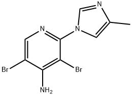 4-Amino-3,5-dibromo-2-(4-methylimidazol-1-yl)pyridine Struktur