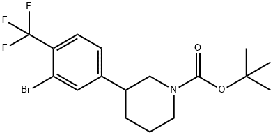 TERT-BUTYL 3-(3-BROMO-4-TRIFLUOROMETHYLPHENYL)PIPERIDINE-1-CARBOXYLATE Struktur