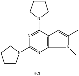 6,7-Dimethyl-2,4-di-1-pyrrolidinyl-7H-pyrrolo[2,3-d]pyrimidine hydrochloride Struktur