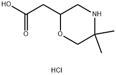 (5,5-Dimethyl-morpholin-2-yl)-acetic acid hydrochloride Struktur