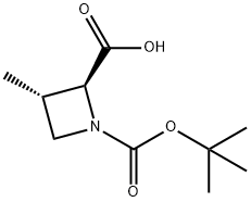 (2S,3S)-1-[(tert-butoxy)carbonyl]-3-methylazetidine-2-carboxylic acid Struktur