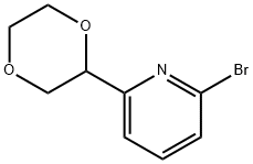 2-bromo-6-(1,4-dioxan-2-yl)pyridine Struktur