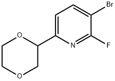 3-Bromo-2-fluoro-6-(1,4-dioxan-2-yl)pyridine Struktur