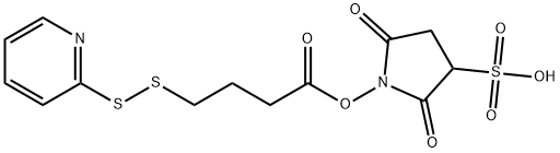 2,5-Dioxo-1-(4-(pyridin-2-yldisulfanyl)butanoyloxy)pyrrolidine-3-sulfonic acid Struktur