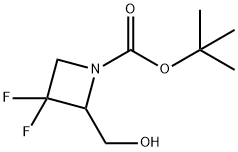 tert-butyl 3,3-difluoro-2-(hydroxymethyl)azetidine-1-carboxylate Struktur