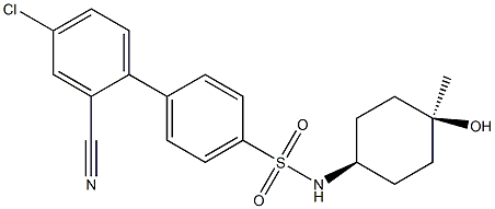 [1,1'-Biphenyl]-4-sulfonamide, 4'-chloro-2'-cyano-N-(trans-4-hydroxy-4-methylcyclohexyl)- Struktur