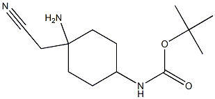 tert-butyl N-[4-amino-4-(cyanomethyl)cyclohexyl]carbamate Struktur