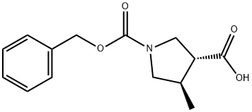 (3R,4R)-1-Cbz-4-Methyl-pyrrolidine-3-carboxylic acid Struktur