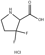 3,3-difluoropyrrolidine-2-carboxylic acid hydrochloride Struktur