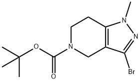 3-Bromo-1-methyl-1,4,6,7-tetrahydro-pyrazolo[4,3-c]pyridine-5-carboxylic acid tert-butyl ester Struktur