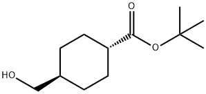 Cyclohexanecarboxylic acid, 4-(hydroxymethyl)-, 1,1-dimethyl ester, trans- Struktur