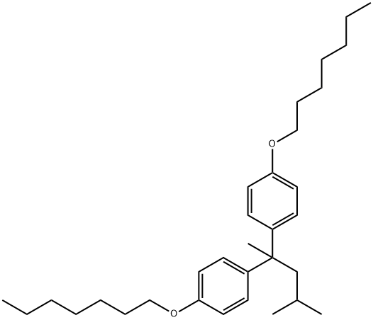 2,2-bis(4-(heptyloxy)phenyl)-4-methylpentane Struktur