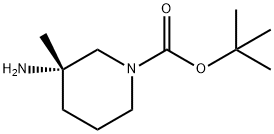 tert-butyl (3S)-3-amino-3-methyl-piperidine-1-carboxylate Struktur