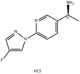 (S)-1-(6-(4-氟-1H-吡唑-1-基)吡啶-3-基)乙胺二鹽酸鹽, 1980023-97-9, 結(jié)構(gòu)式