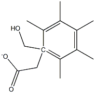 (2,3,4,5,6-pentamethylphenyl)methyl acetate Struktur