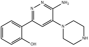 2-(6-amino-5-(piperazin-1-yl)pyridazin-3-yl)phenol Struktur