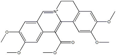 2,3,10,11-tetramethoxy-13-(methoxycarbonyl)-5H,6H-isoquino[3,2-a]isoquinolinium Struktur