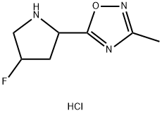 5-(4-fluoropyrrolidin-2-yl)-3-methyl-1,2,4-oxadiazole hydrochloride Struktur