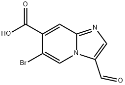 6-bromo-3-formylimidazo[1,2-a]pyridine-7-carboxylic acid Struktur