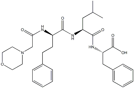 (S)-2-((S)-4-Methyl-2-((R)-2-(2-morpholinoacetamido)-4-phenylbutanamido)pentanamido)-3-phenylpropanoic acid Struktur